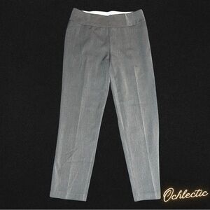 Grey high-waisted trousers with a flattering fit